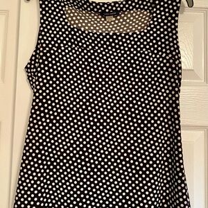 Tommy Hilfiger Black and White Fitted Sleeveless Tank Top
